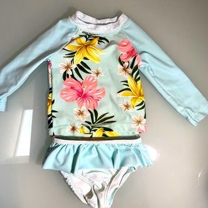 Carter’s girls 6m swim suit long sleeve rashguard